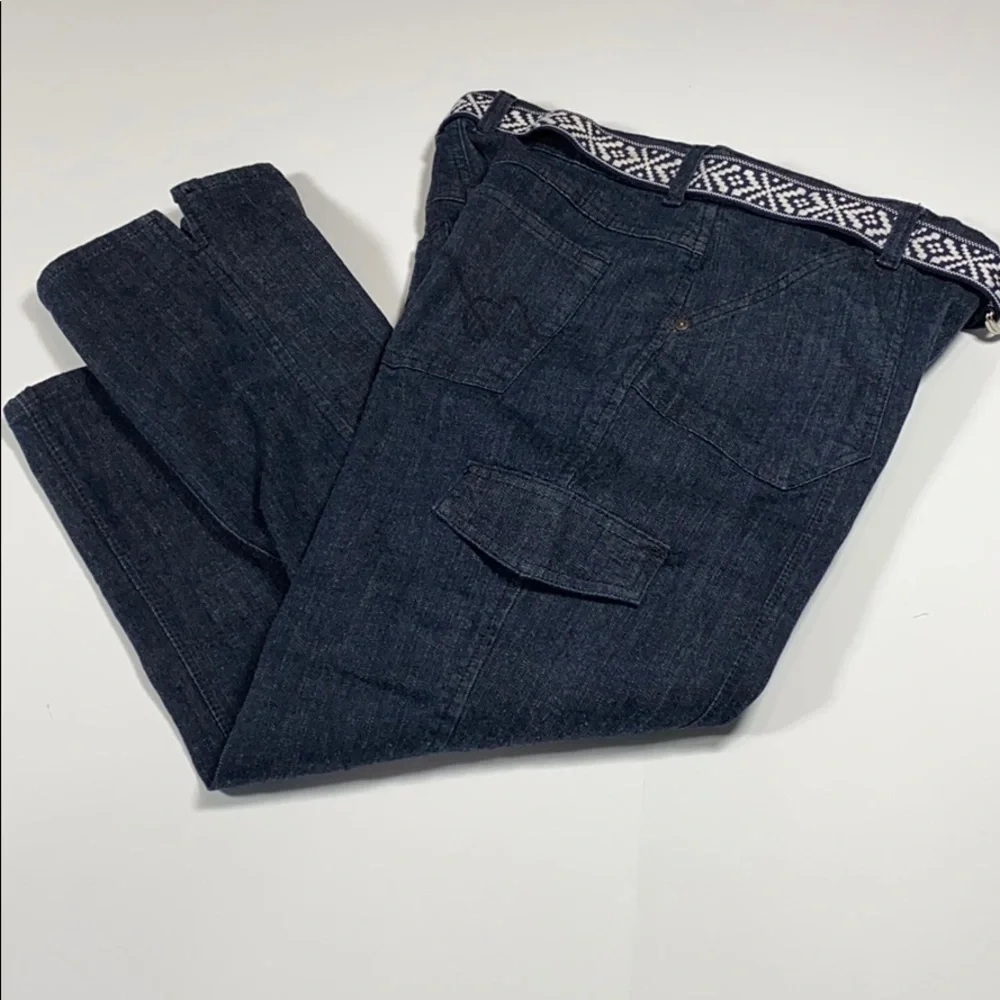 Gloria Vanderbilt SZ 8 Belted Blue Denim Jeans Capri New. D22 - Picture 6 of 12